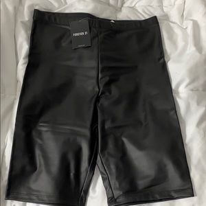 Faux Leather Bike Shorts